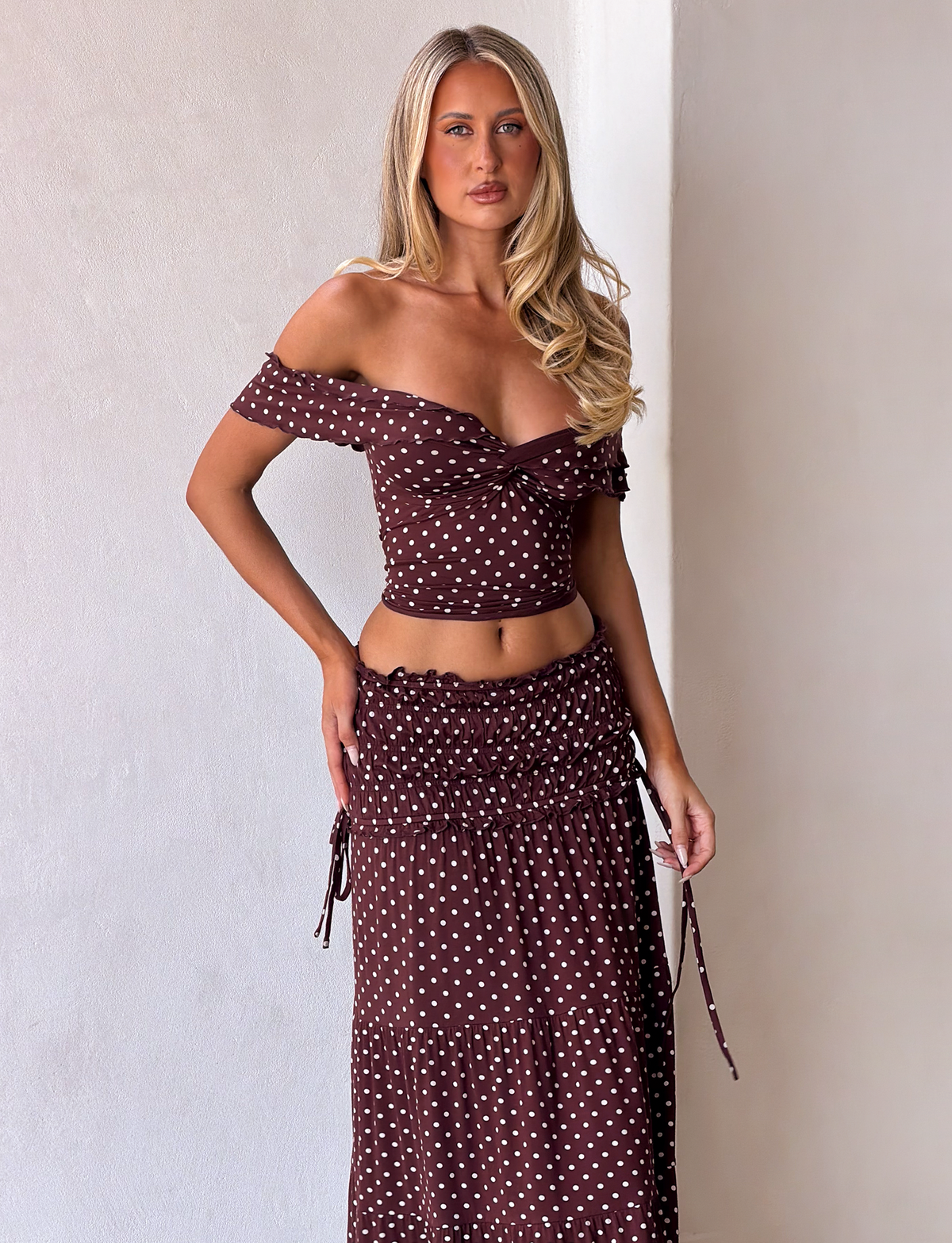 Anais Skirt with Polka Dots and Tiered Ruffles