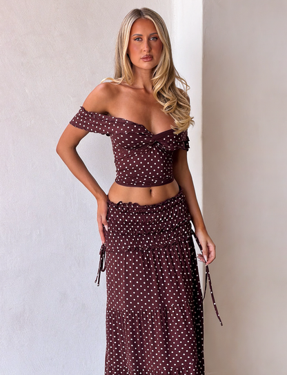 Anais Skirt with Polka Dots and Tiered Ruffles