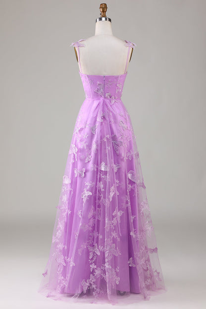 Rhiannon Green Dress with Corset Bodice and Appliqued Tulle