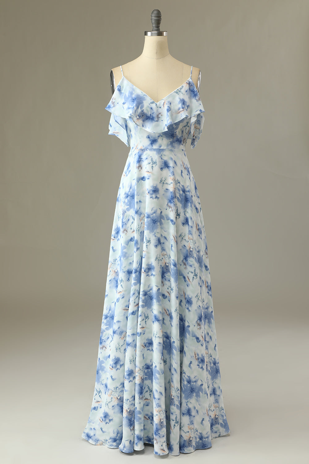 Abella Floral Off-Shoulder Tea Length Bridesmaid Dress