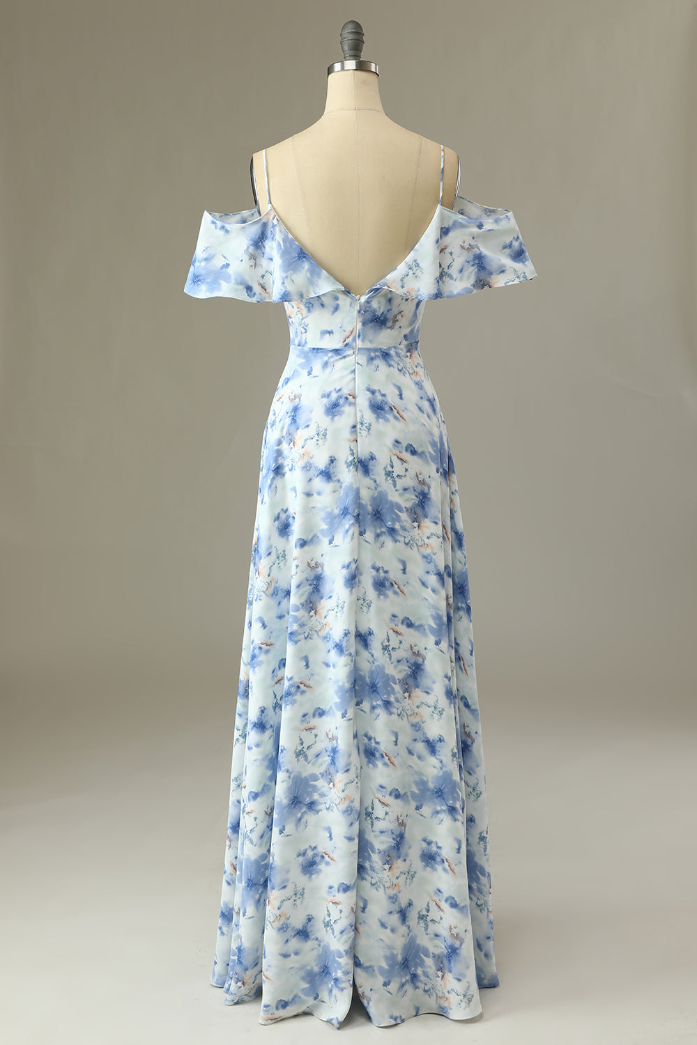 Abella Floral Off-Shoulder Tea Length Bridesmaid Dress