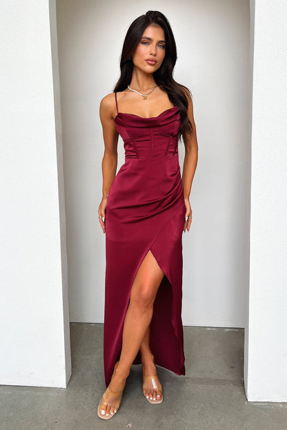 Aiana Satin Slip Dress Maxi