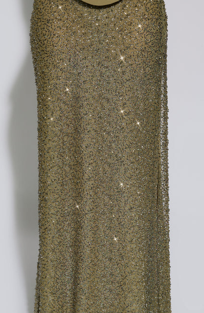 Camilla Skirt with Satin Finish and Column Cut