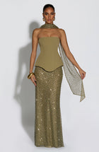 Camilla Skirt with Satin Finish and Column Cut