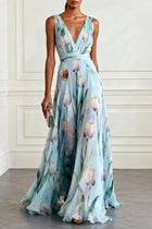 Dina Tulip Print Maxi Dress