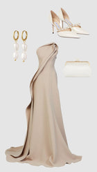 Inez One-Shoulder Evening Gown