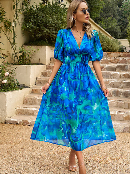 Amarante V-Neck Crepe Midi Dress