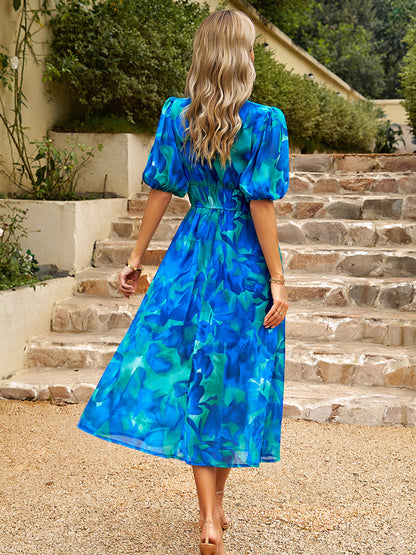 Amarante V-Neck Crepe Midi Dress