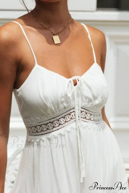 Clementina White Lace Maxi Dress