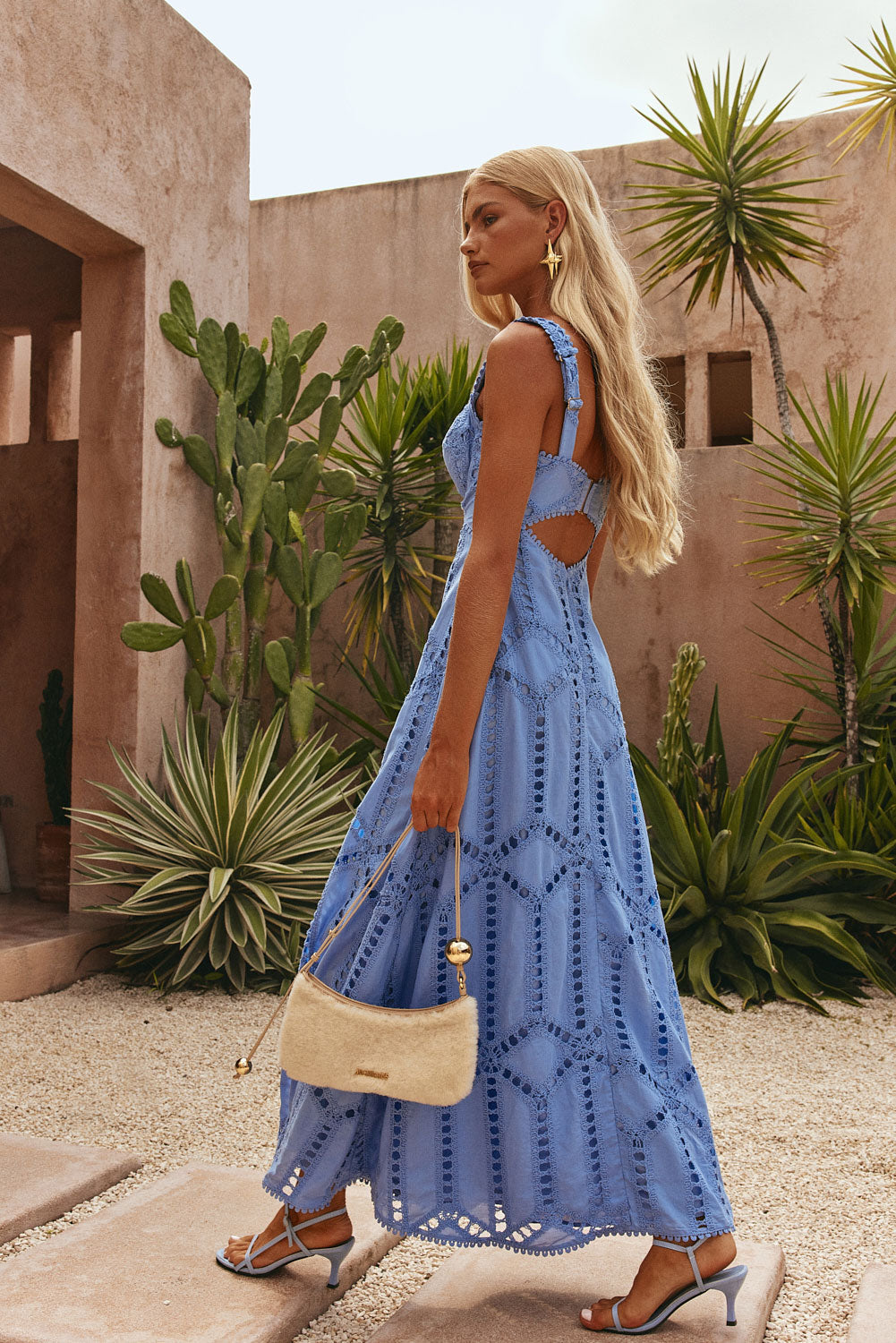 Julianna Cutwork Cotton Maxi Dress