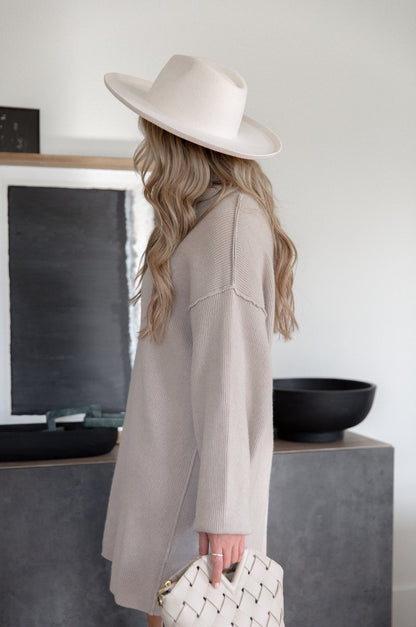 Iris Sweater Dress with Turtleneck and Drop Shoulders