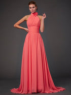 Millie Halter Neck Dress in Floral Chiffon