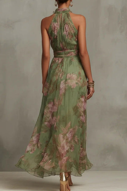 Doris Floral Halter Maxi Dress