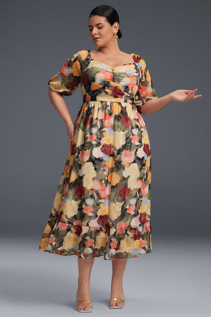 Alisha Draped Collar Floral Maxi Dress