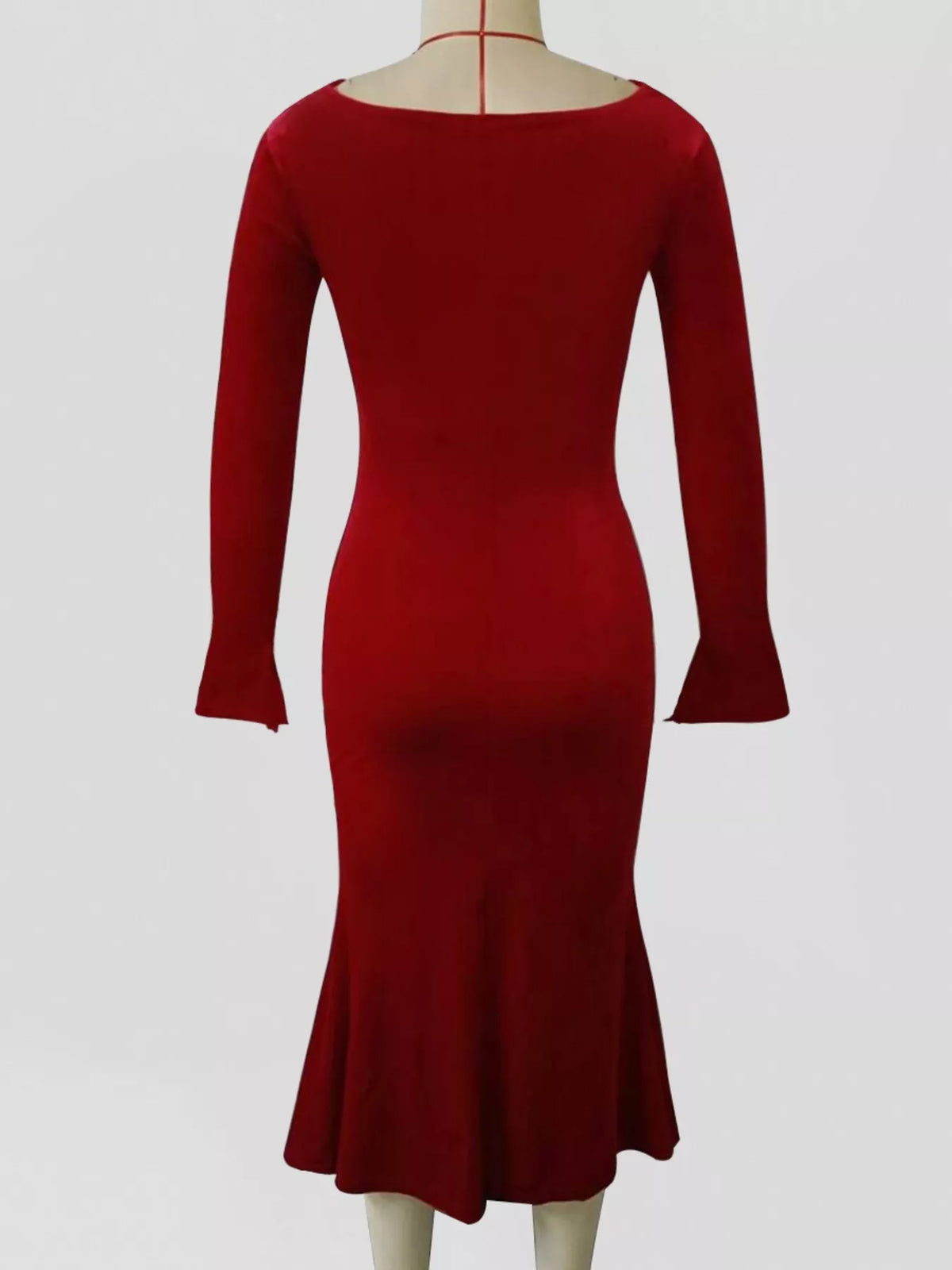 Isolde Velvet Dress with Cowl Neck and Long Sleeves