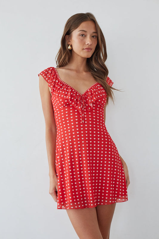 Auden Ruffle Sweetheart Mini Dress