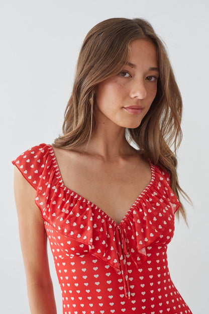 Auden Ruffle Sweetheart Mini Dress