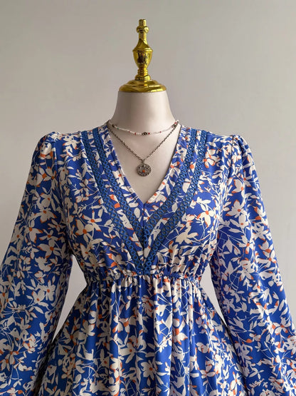 Xena Floral Maxi Dress with Flutter Sleeves