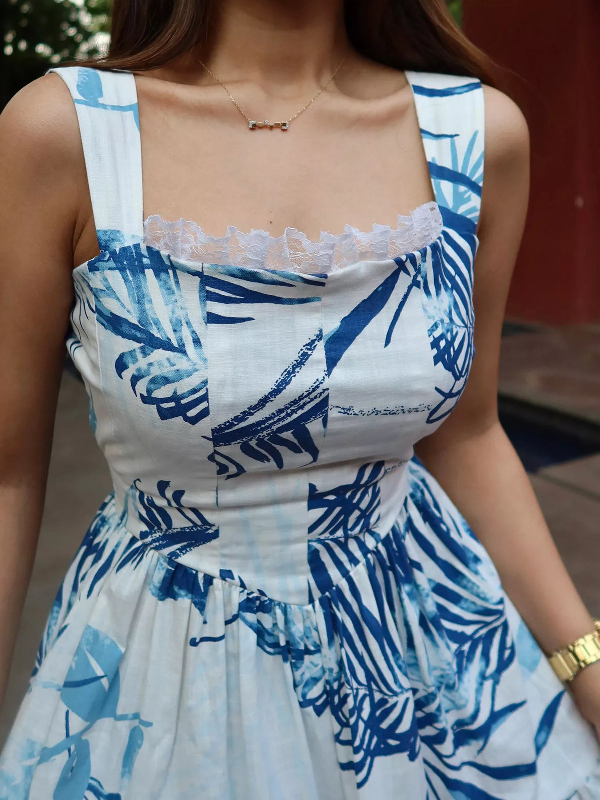 Eloisa Tropical Blue Maxi Dress