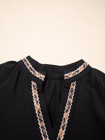 Opal Black Mini Dress with Contrast Trim and Shift Fit