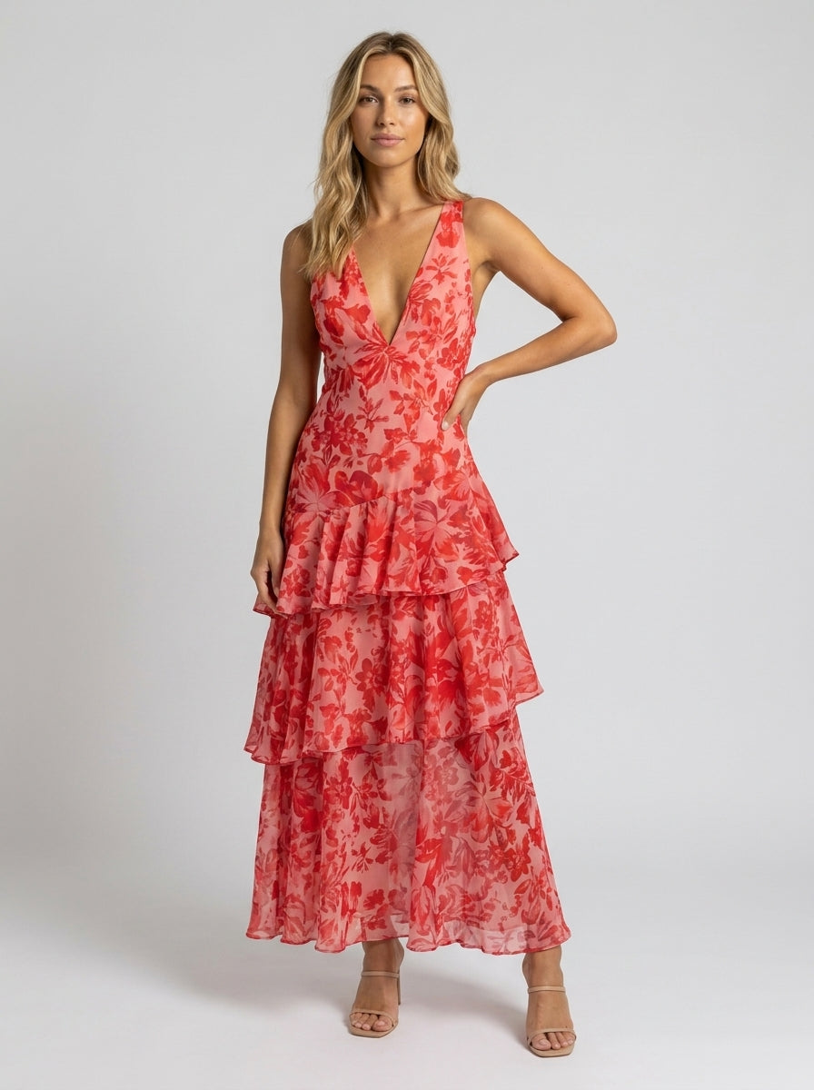 Elisa Ruffle Maxi Dress