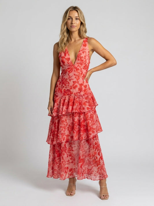 Elisa Ruffle Maxi Dress