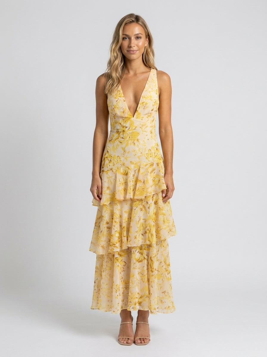 Elisa Ruffle Maxi Dress