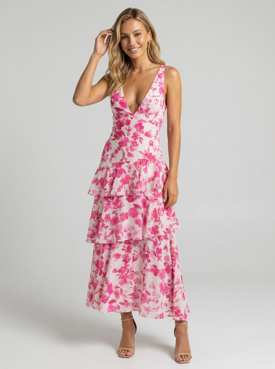 Elisa Ruffle Maxi Dress