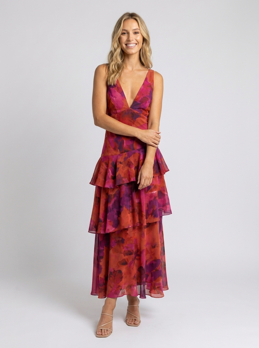 Elisa Ruffle Maxi Dress