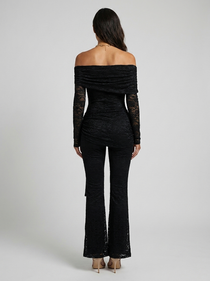 Katy Lace Off-Shoulder Jumpsuit