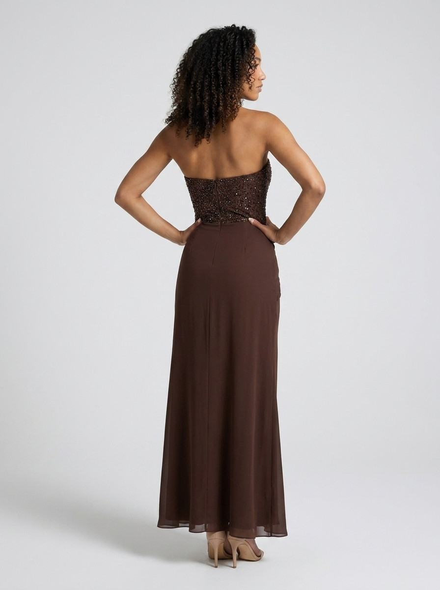 Nathalie Strapless Embellished Gown