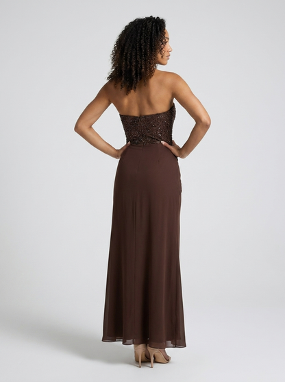 Nathalie Strapless Embellished Gown