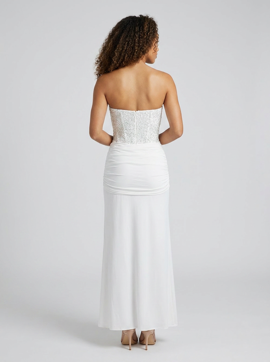 Nathalie Strapless Embellished Gown