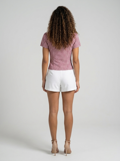Honey Red Gingham Top