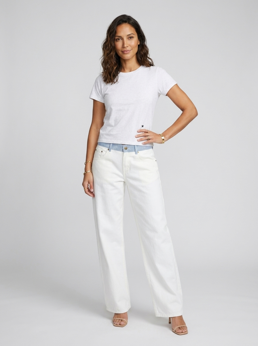 Milly Striped Relaxed Jeans