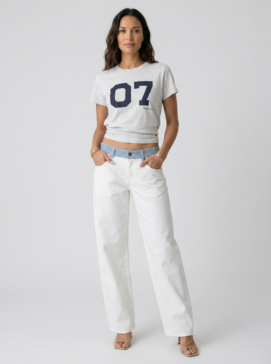 Milly Striped Relaxed Jeans