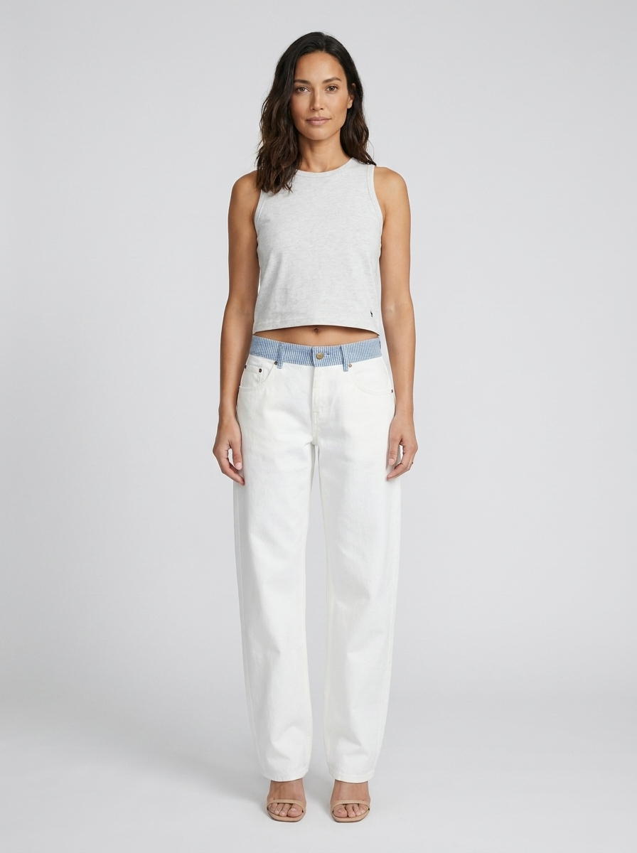 Milly Striped Relaxed Jeans