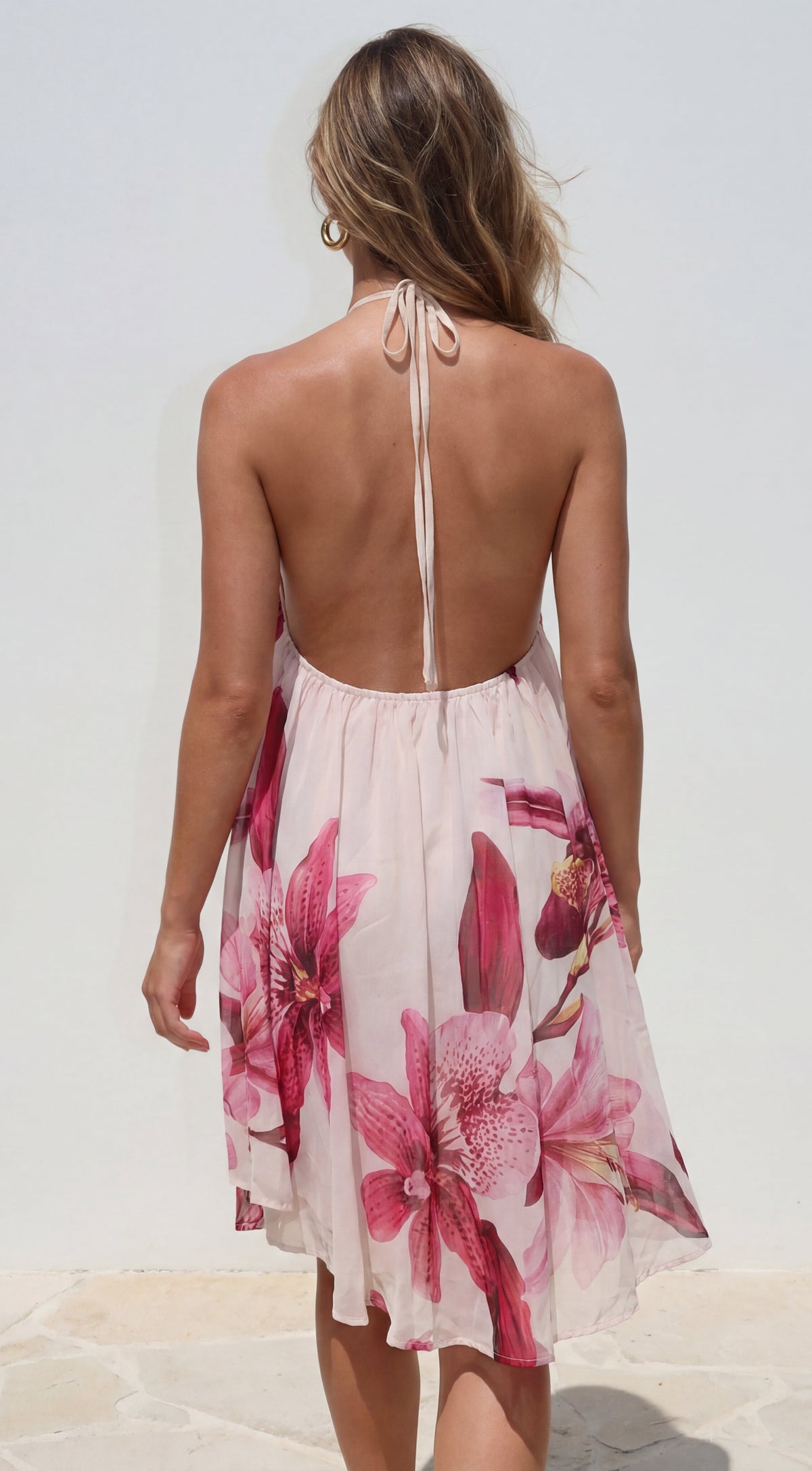Geraldine Floral Mini Dress in Cream Multi