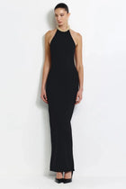 Jett Satin Evening Dress
