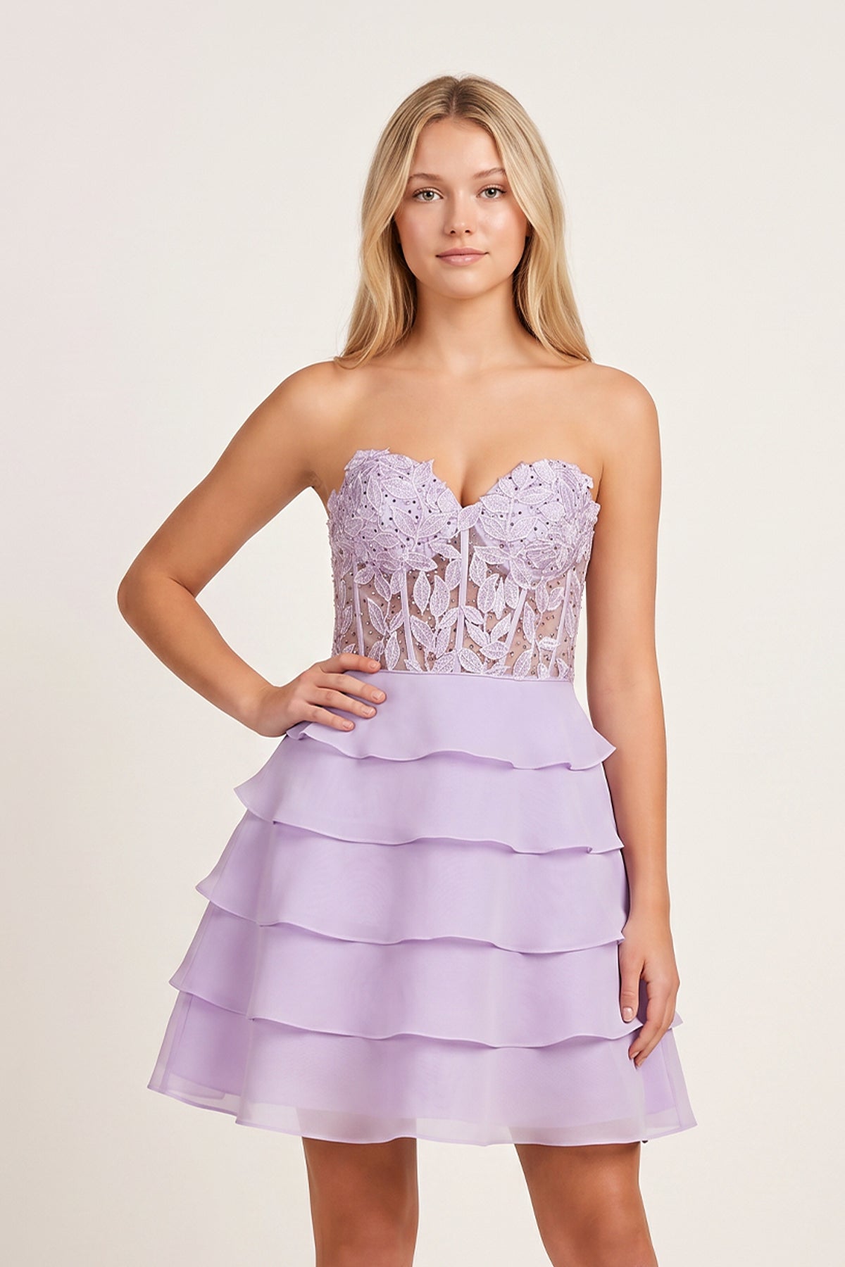 Leslie Tiered Corset Cocktail Dress