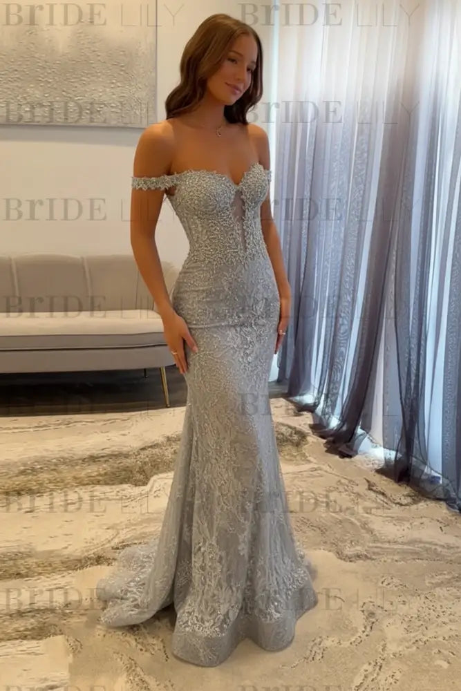 Esmee Off-Shoulder Velvet Mermaid Dress