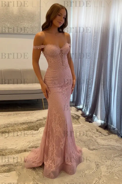 Esmee Off-Shoulder Velvet Mermaid Dress