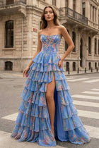 Toni Chiffon Strapless Evening Gown