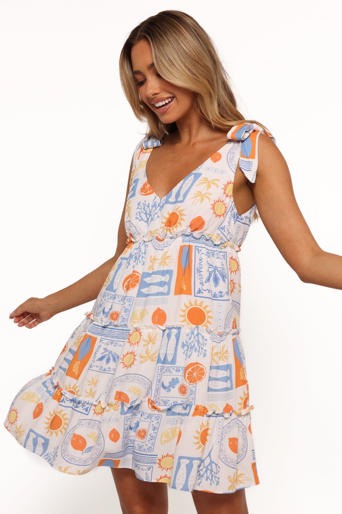 Melodie Satin Mini Dress in Multi