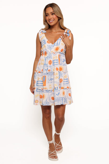Melodie Satin Mini Dress in Multi