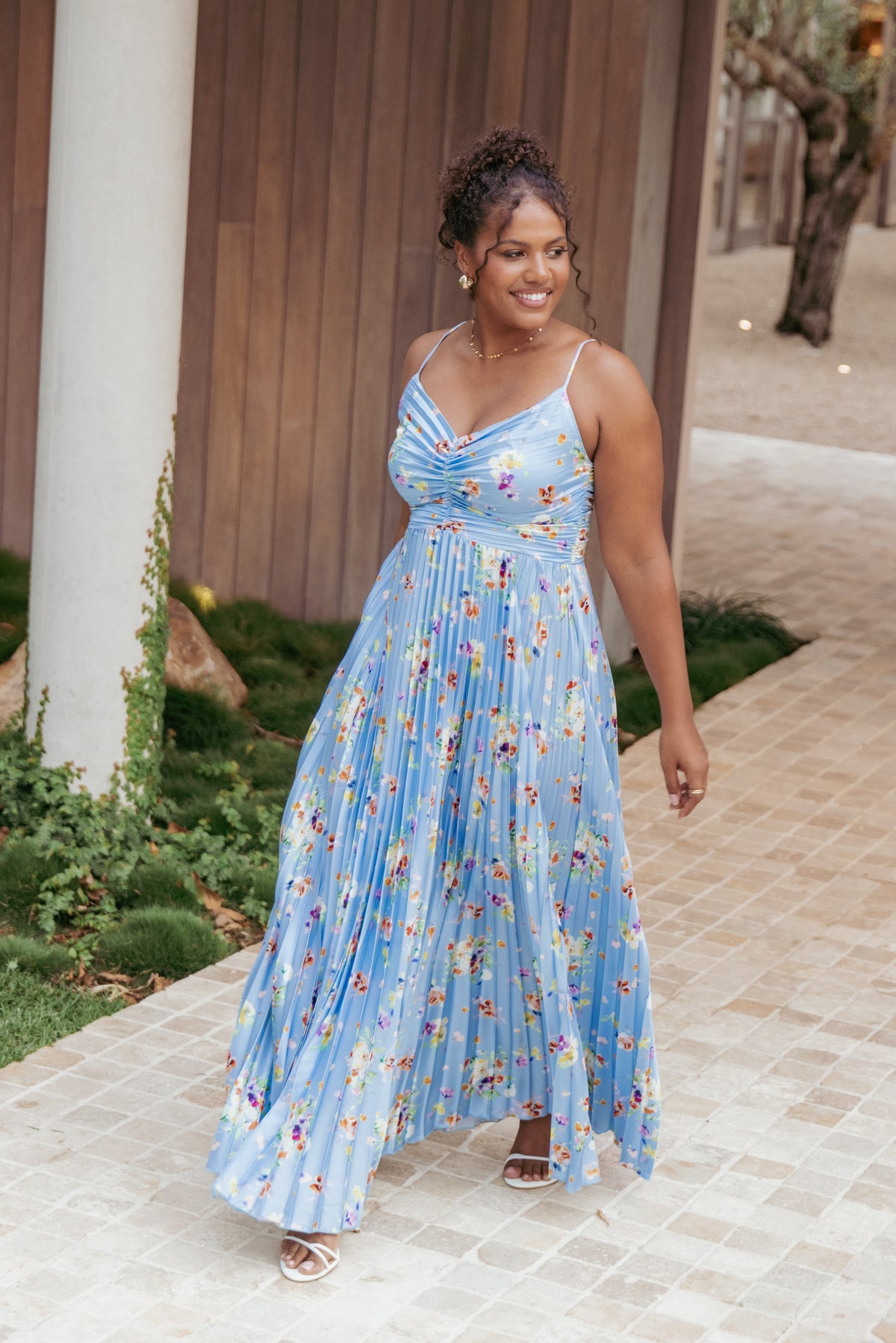 Naira Pleated Maxi Dress