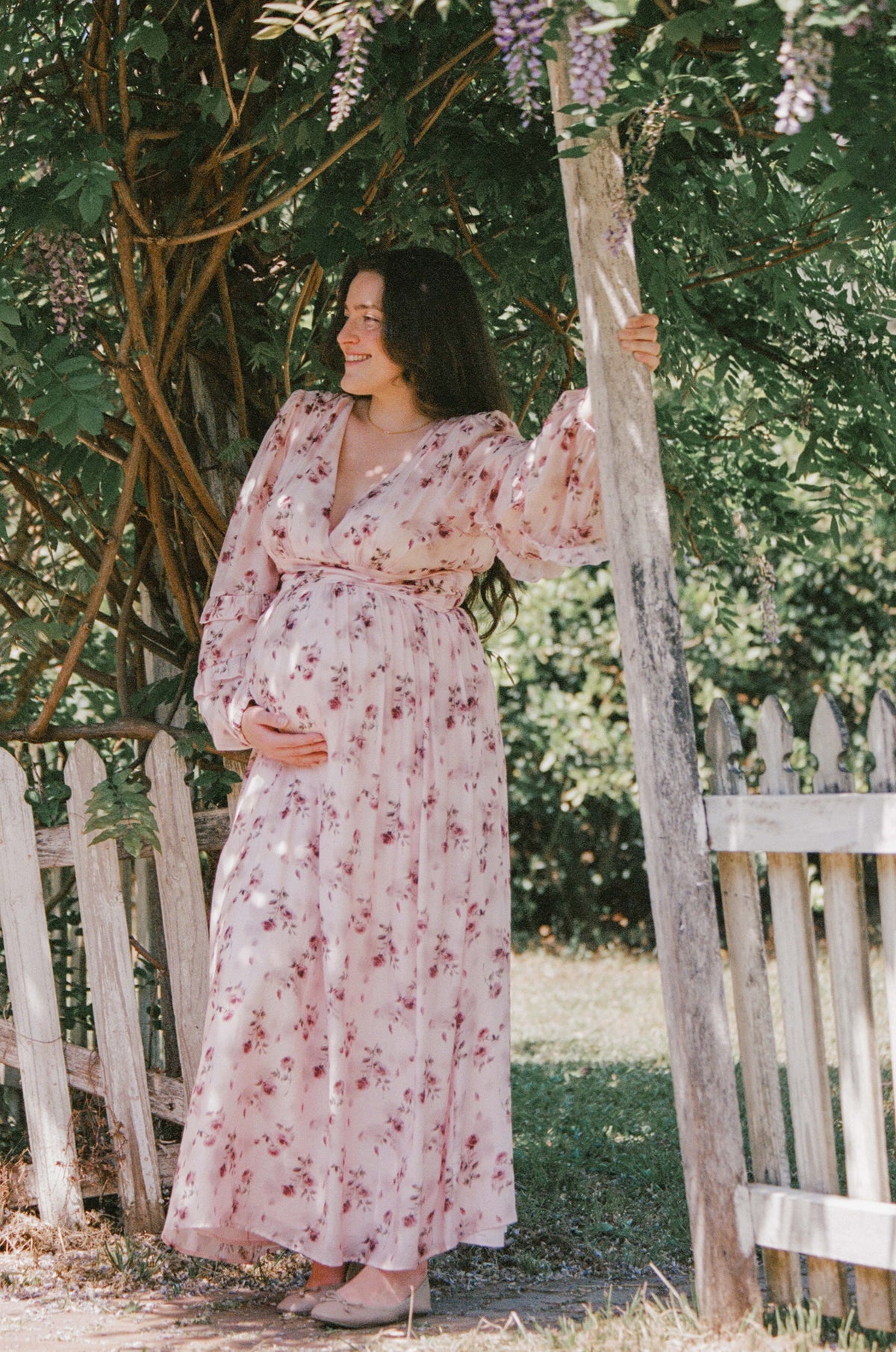Oona Long Sleeve Dress with Floral Print and Tiered Skirt