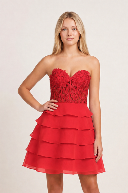 Leslie Tiered Corset Cocktail Dress