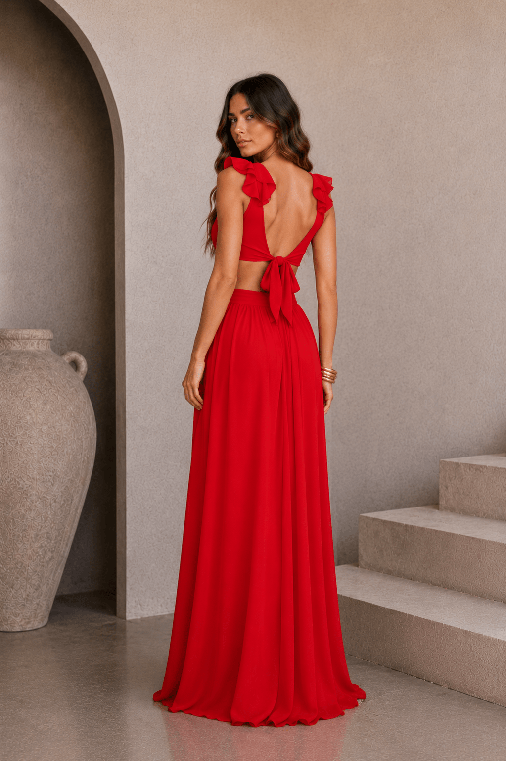 Kelsey Cutout Red Maxi Dress