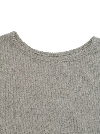 Esme Long Sleeve Dress with Ribbed Knit and Twist Front